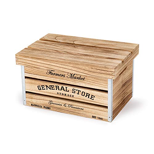 Truu Design Farmhouse Modern 3-Piece Boxes, 16.5 X 12.5 Inches, Beige Wooden Storage Crate Set, 16.5 X 12 (65690) #TOP3