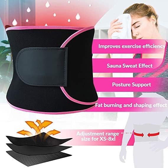 Image of Sweat Belt for Men & Women | Made of Neoprene Waist Belt for Fat Burner | Waist Belt for Tummy Exercise | Sweat Belt for Fat Loss, Posture Support & Core Workout (Free Size)
