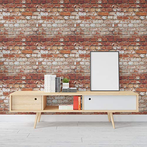 Image of DWELLSINDIA Rough Bricks Wall Self Adhesive Wallpaper Waterproof, Scratch Resistant, Laminated 41x244 CM