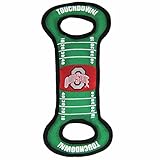 NCAA Football Field DOG TOY with Squeaker. - OHIO STATE BUCKEYES - For Tug, Toss, and Fetch. - Tough& Durable PET TOY