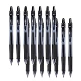 Courise 30 Pack Black Gel Pens, Retractable Medium Point Gel Ink Pens Smooth Writing for School Office Home, Comfort Grip(15 Pens with 15 Refills)