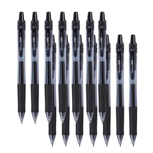 Courise 30 Pack Black Gel Pens, Retractable Medium Point Gel Ink Pens Smooth Writing for School Office Home, Comfort Grip(15 Pens with 15 Refills)
