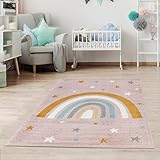 tapis rose pois blanc ★ Qualité : le tapis moderne avec une hauteur de poils denses d'environ 12 mm et avec un poids de 2 000 g/m² - Le fil de polypropylène frisé de qualité supérieure le rend résistant et souple et est donc excellent pour une utilisation intensive dans la chambre d'adolescent.