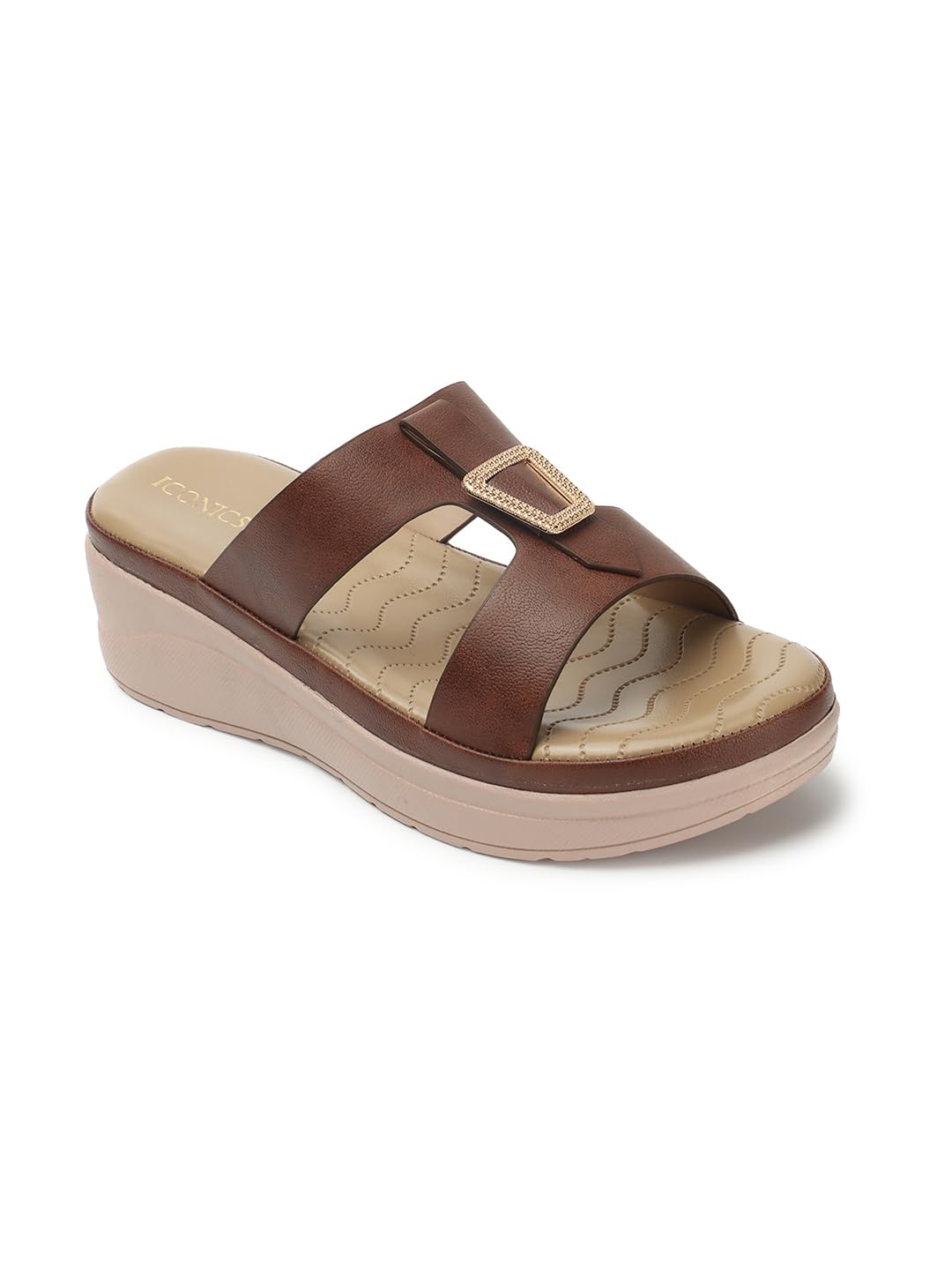 Women Comfortable Wedge Heel Round Toe Slip On fashion Sandal for Daily use, Office use, Casual use-image-2