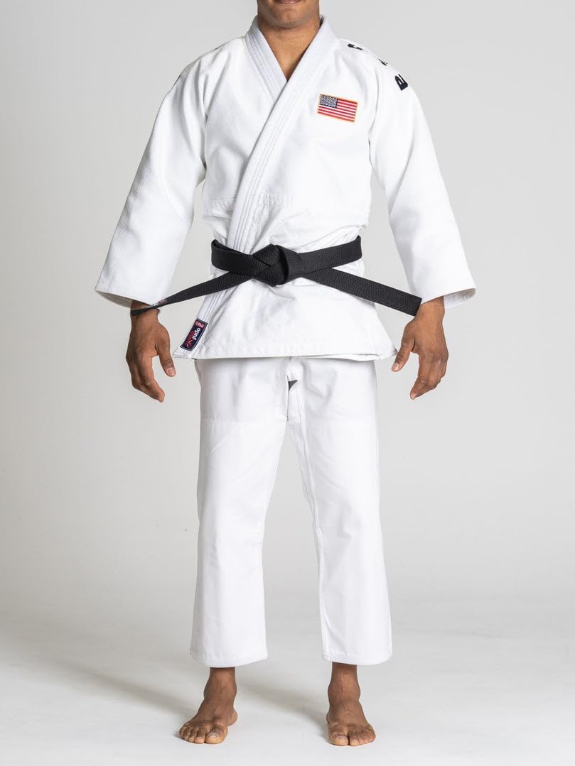 FUJI USA Judo Euro Competition Judo Gi for Men and Women (Belt Not Included), White, Size 5