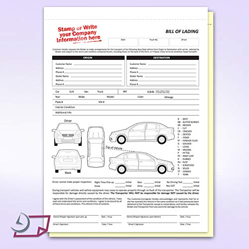 2 Part Vehicle Transport Bill of Lading Form 7583-2 - Thumbnail 5