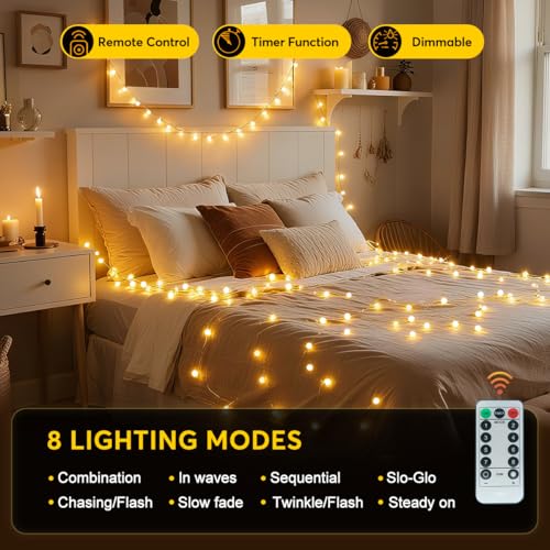 49.2ft Globe String Lights with 16ft Extended Lead & Stable Remote - Additional View