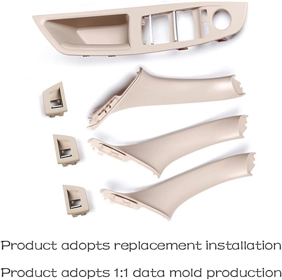 Car Door Handle Cover for BMW 5 Series F10 2011-2016 Interior Door Handles Replace Trim Cover 520i 528i 530i 535d 535i 550i (Beige White)