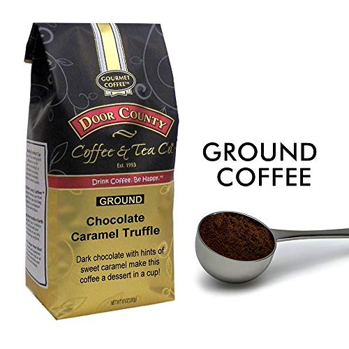 Door County Coffee - Chocolate Caramel Truffle, Chocolate Caramel Truffle Flavored Ground Coffee - Medium Roast, 10 Oz #TOP2