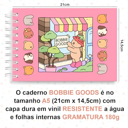 Livro de Colorir Ursinhos, 50 Folhas, 180g, Tamanho A5, Capa Dura, Branco Rosa