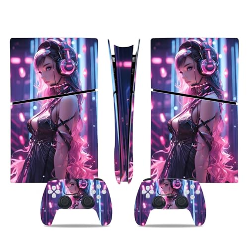 Vinyl cover skins pour PS5 Slim Digital et manette pour salon gamer