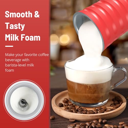 Image of Milk Frother, Paris Rhone 4-in-1 Milk Steamer and Frother, Hot & Cold Foam Milk Warmer with Temperature Control, Auto Shut-Off Frothers for Coffee, Latte, Cappuccino, Macchiato