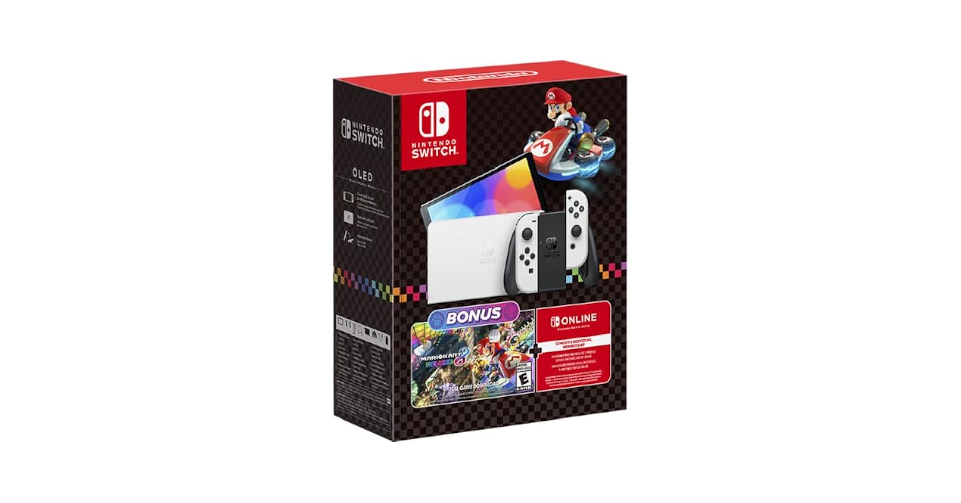 Nintendo Switch 本体 + Mario Kart 8 Deluxe Nintendo Switch Bundle: Neon Red/Blue Joy‑Cons, Mario Kart 8