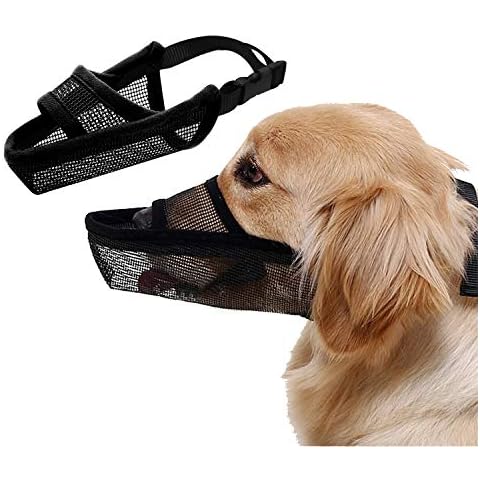 EETU Dog Muzzle Soft Nylon Air Mesh Breathable Dog Mask-Adjustable Breathable Mesh Muzzle, Mouth Cover for Prevent biting Anti-Barking Licking (S) Cover