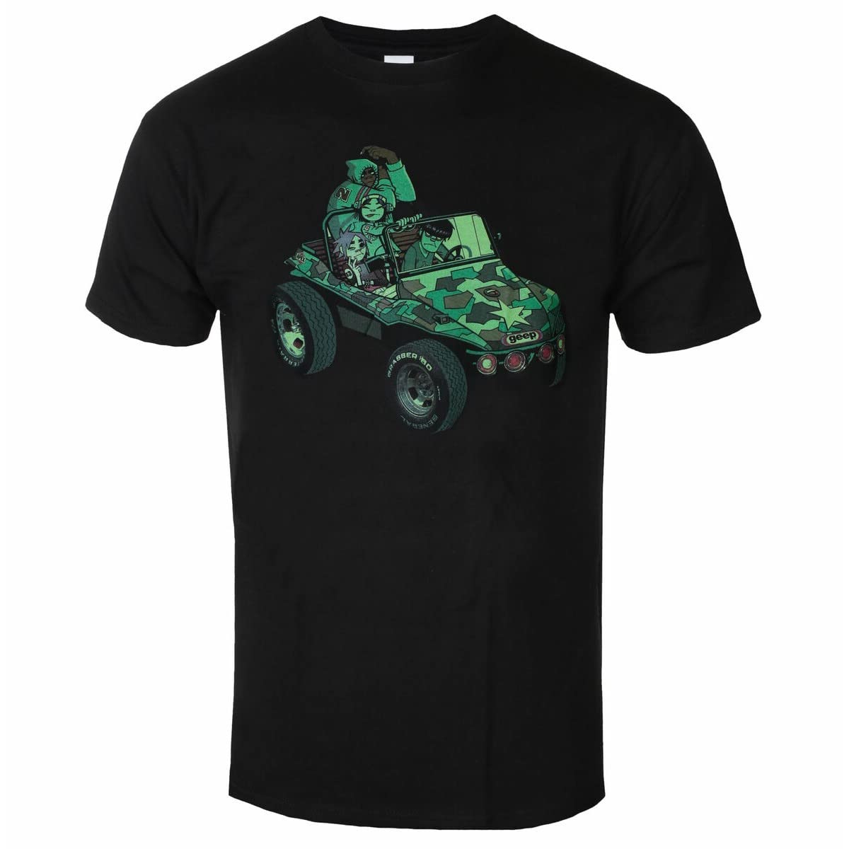 Gorillaz T Shirt Group Green Geep Band Logo Official Mens Black L