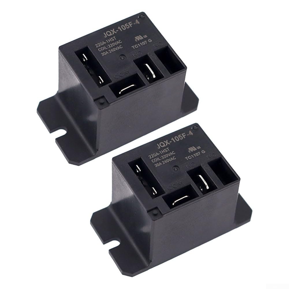 Control & Machine Tool for Relay JQX-105F-4 4-Pin for Industrial Equipment, for HVAC Systems with 5V/12V/24V/220V DC AC Coil, 40A Resistive Load, -55°C to +85°C(B)