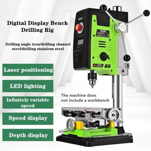 BACHIN Bench Drill Stand 800W Brushed digital display Mini Electric Bench Drilling Machine Chuck 1.5-16mm 6-Speed Benchtop Drill Press, Spindle Speed: 200-2500r/min - Image 2