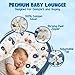 Baby Lounger 0-24 Months, Breathable Baby Nest Lounger with Washable Cover, Adjustable Infant Lounger for Home and Travel, Reversible Newborn Lounger for Tummy time, Newborn Babies Essentials (Blue)