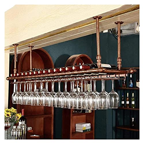 Support de verre à vin suspendu au plafond pour un bar de salon convivial - 4