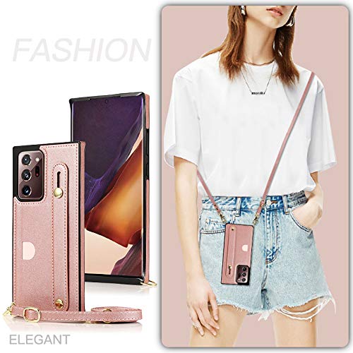 Coque Samsung Note 20 Ultra antichoc or rose anti-chute avec support dos - 3