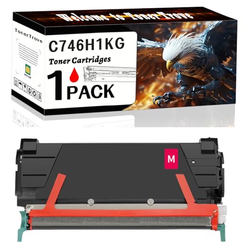 C746H1KG Toner Cartridges Compatible for Lexmark C746DN C746DTN C746N C748DE C748DTE C748E Printers, Office Printing is Easy Clear Smooth (1 Pack Magenta) -  AGNNQ