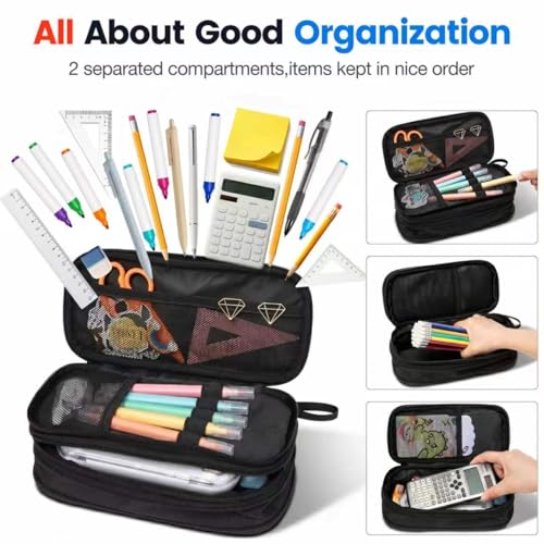 Image of Beaulyn Gamer Pencil Case for Boys - Expandable Zipper Pencil Box with 2 Compartment, Large Gaming Pen Bag Pencil Pouch Organizer for School Boy Kids