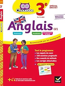Book's Cover of Anglais 3e - LV1 (A2+, B1): cahier d'entraînement et de révision