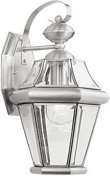 Livex Lighting 2161-91 Wall Sconce, Brushed Nickel | Clear Beveled Glass