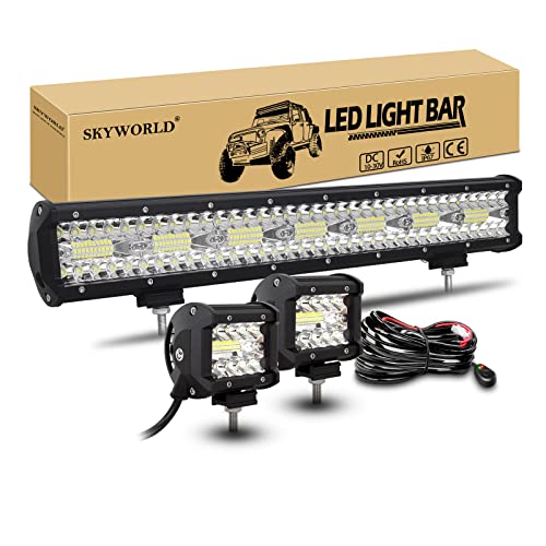 SKYWORLD 8D 50 cm 420W Barre de Led 4x4 Rampe avec 12V faisceau...