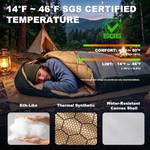 Bolsa de Dormir de Algodón para Adultos, para Camping en Clima Frío de Invierno 0 Grados miniatura 6