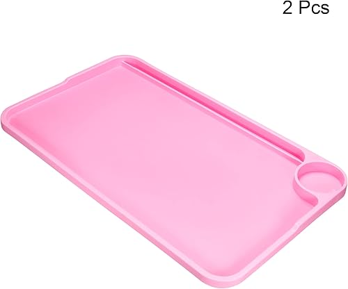 Miniatura 3 de PATIKIL Bandeja de desayuno, paquete de 2 bandejas de cama con patas plegables, plato reutilizable para servir portátil, escritorio para comer, rosa