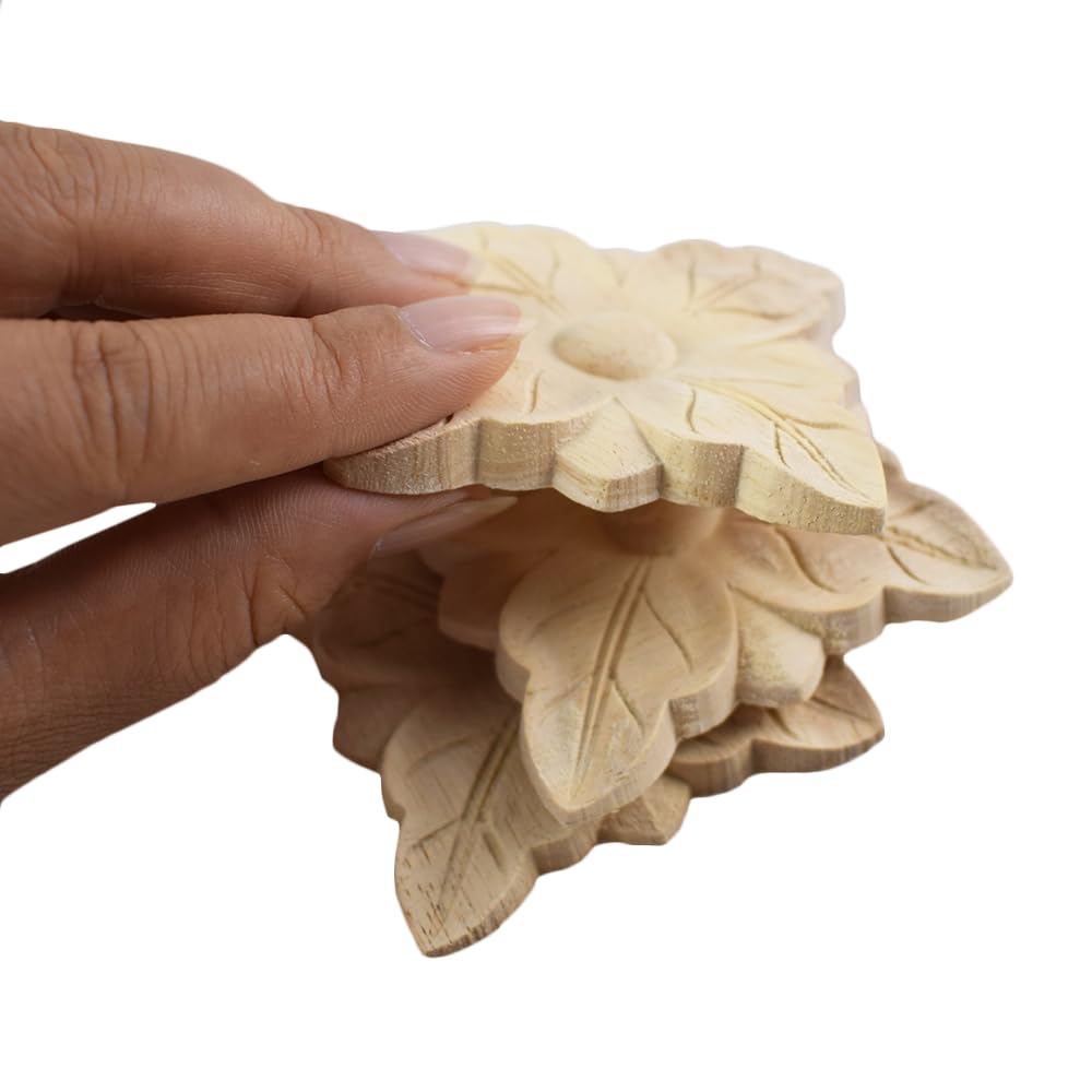 Applique angolare in legno intagliato non verniciato, 1 pezzo, decorazioni per angoli di pareti domestiche, decorazioni artistiche per mobili, MT41 - Italia