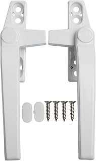 Sliding Doors and Window Casement Handles Replacement Hardware Kit 2 Pieces Made with Aluminum Alloy for Secure Locking and Lasting Use (White)