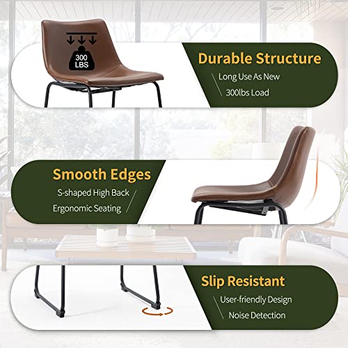 Nicbex Retro Bar Stools Crazy-Horse Leather With Metal Legs Barstools, Lounge Kitchen Island Bar Stools, Set Of 2, (Walnut Color) (A-Ge17021-Ussu014) #TOP6