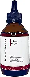 Óleo Vegetal de Rosa Mosqueta, Stex Vegan, 100% Puro e Natural - Elimina Manchas, Anti Estrias e Celulites (100mL Conta Gotas Vidro)