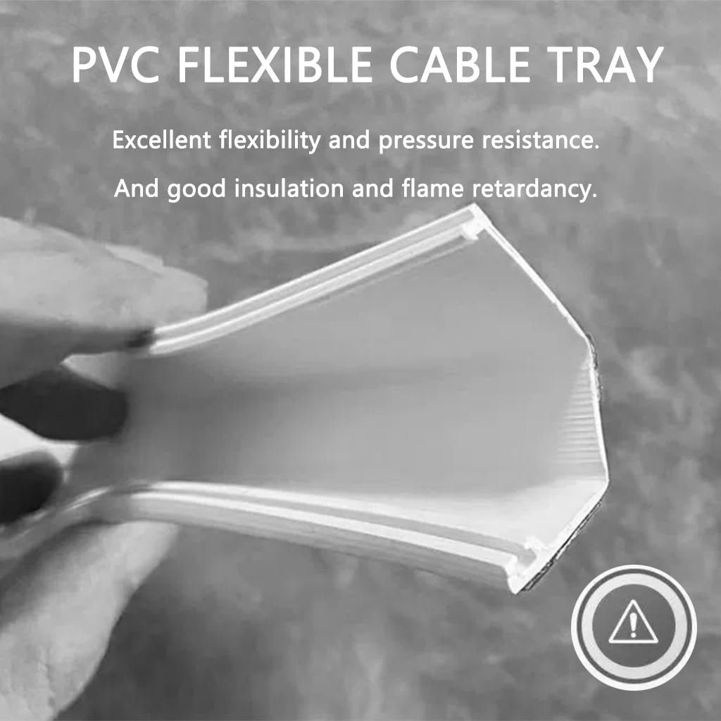 Escondedor De Cables para Suelo Antitropiezos Oculto para Interior Y Exterior, Protector De Cable De Alimentación De Suelo para Esquinas Interiores(Negro,5m)