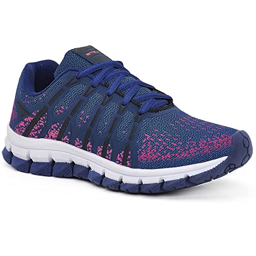 Tênis Feminino Esportivo Academia Confortável Caminhada (36, MarinhoPink)