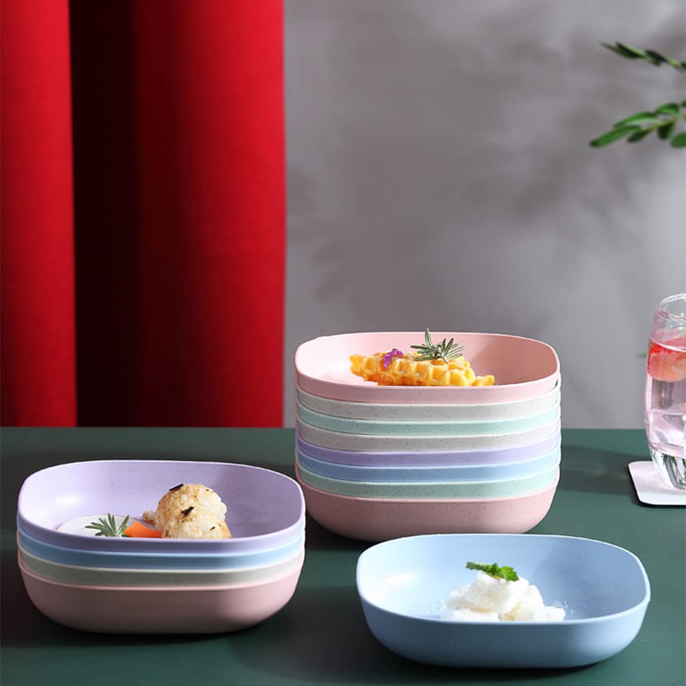 10 Pezzi Piatti Da Dessert, Piatti Quadrati Da Dessert Con Scolapiatti, Riutilizzabile Piatti, Piatti Da Colazione, Per Torte, Dolci, Pasta, Frutta, Cucina, Piatti