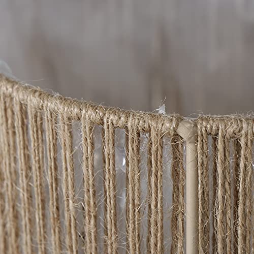 Whw Whole House Worlds Boho Chic 3 Piece Rope Wrapped Planter Set, Natural Woven Jute, Beige Iron Framework, Plastic Lined, 6, 7 And 8 Inches, Hand Made #TOP2