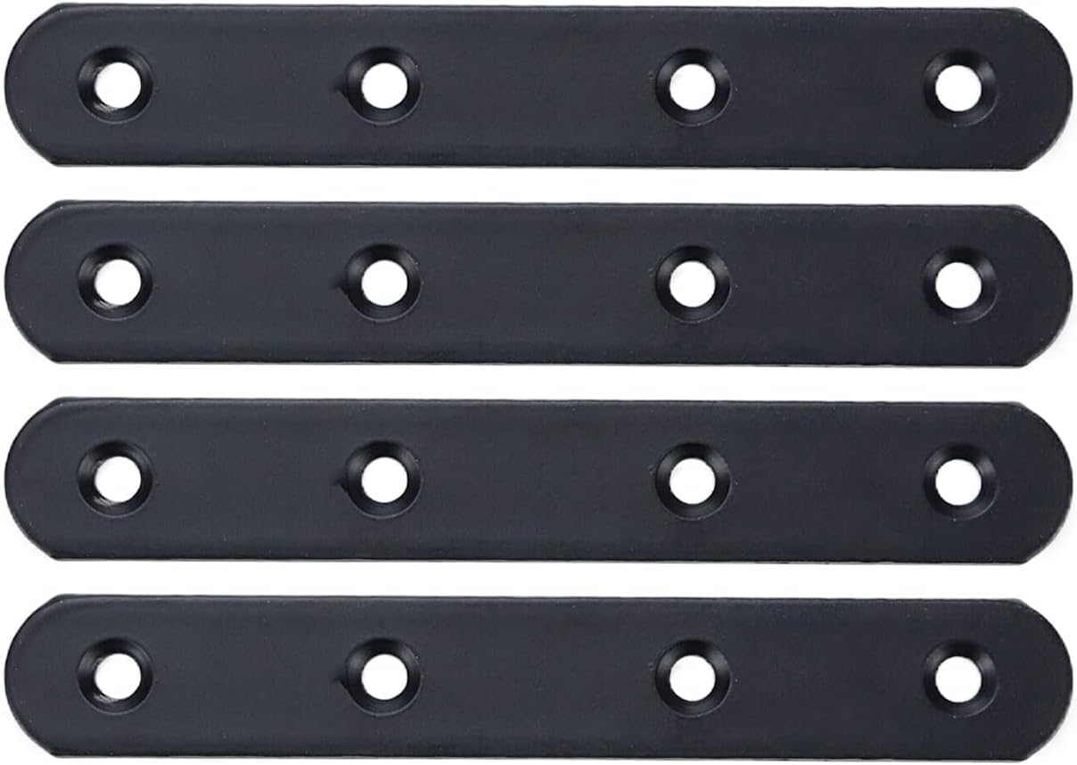 MLK s 5-Inch Length Black Mending Plate Repair Plate BrMLK -4Pcs - Size: 5" X 0.8"