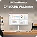 LG 27U730SA-W 27-Inch Smart 4K UHD (3840 x 2160) IPS Computer Monitor, HDR10, Built-in Speaker, Screen Share, Bluetooth, Remote Control, HDMI, USB Type-C PD 65W, Tilt/Height/Swivel/Pivot Stand, White