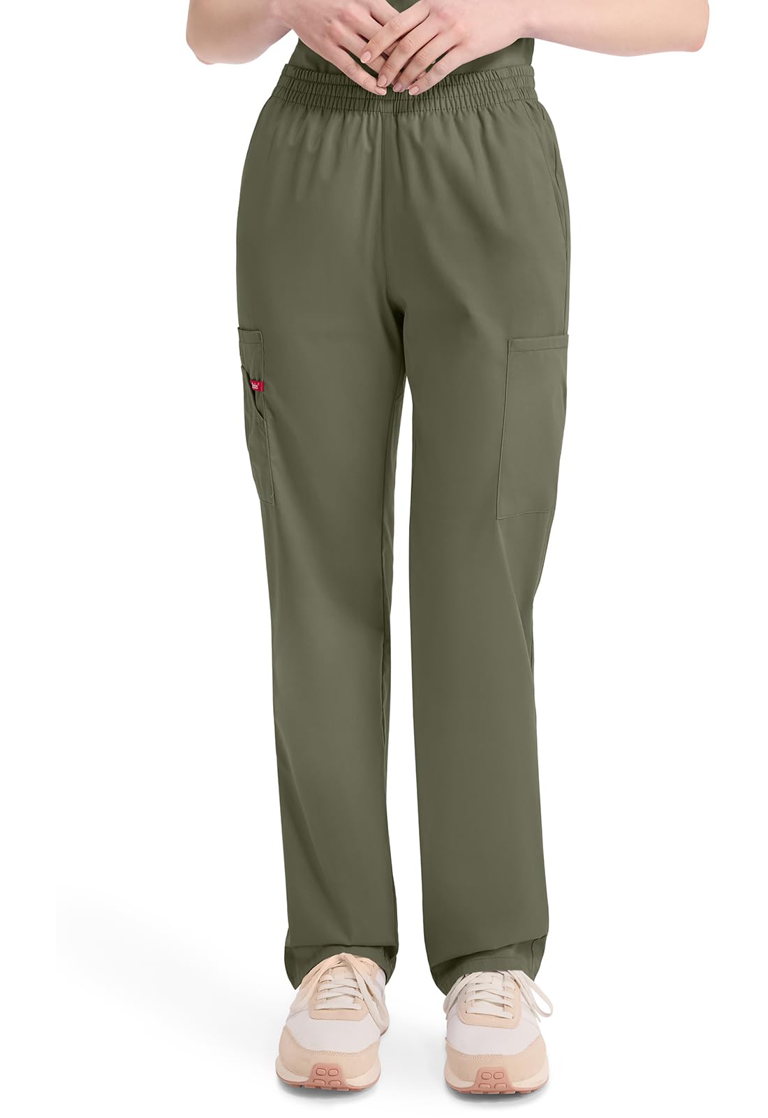 Dickies Women's 86106 EDS Signature Scrubs Missy Fit Pull On Cargo Pant Medical, Olive, X-Large Petite