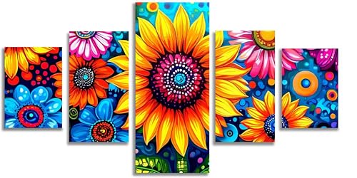 Diamond Painting Fleur 5 Pack Broderie Diamant Complet Mefooge 125x63cm