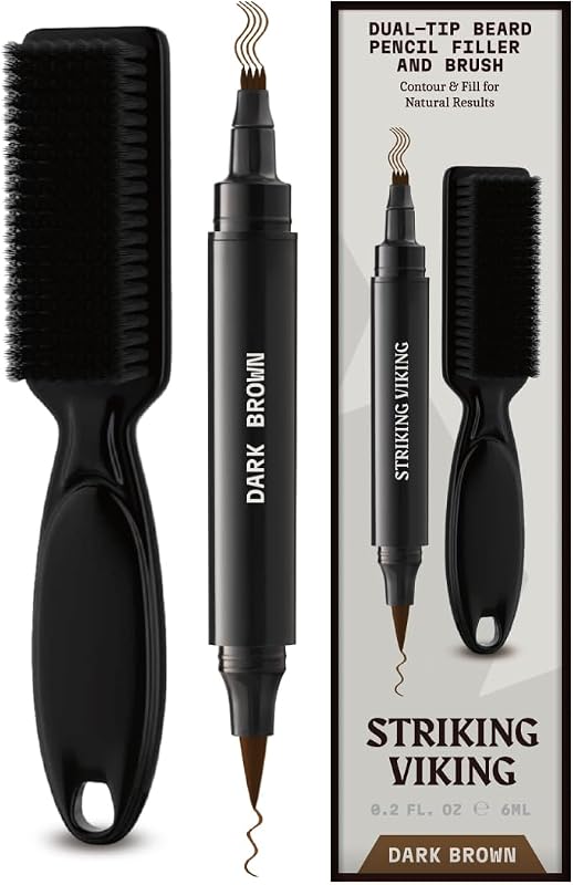 Lápis para Barba Striking Viking com Escova, Marrom Escuro