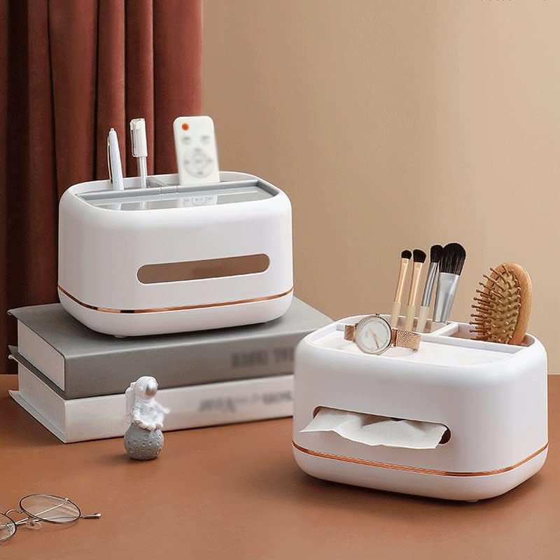 Desktop Tissue Box Removable Tissue Boxes Slight Decorative Handkerchief Case Paper Storage Boxes for Home Office Car (Color : White Size : 20.5 * 15cm) (White 20.5 * 15cm) image 5