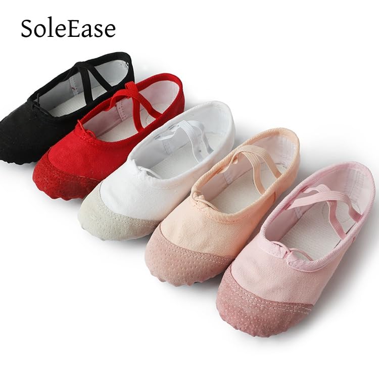 SoleEase Girls Slip-On Canvas Dance Shoes Pink Big Kid 2