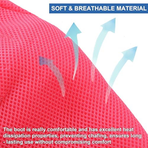 Image of LEAFOREST Horse Fly Boots Set of 4 - Non Slip Leg Protection for Donkey Mini Pony Draft, Breathable Mesh Fly Boots for Pasture & Barn Use Pink Pony