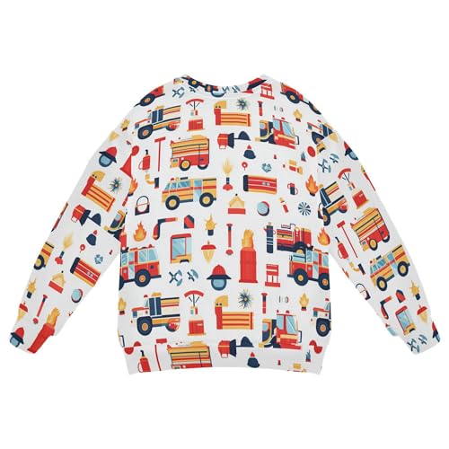 JUNZAN Fire Trucks Helmets Little Kids Hooded Sweatshirt Crewneck Fall Tops Shirts Party 4T2