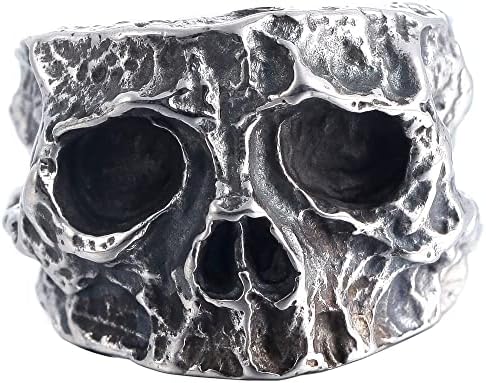 Skull Rings Stainless Steel Jewelry Edgy Chunky Death Ring for Me...