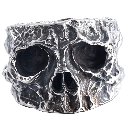 Skull Rings Stainless Steel Jewelry Edgy Chunky Death Ring for Men